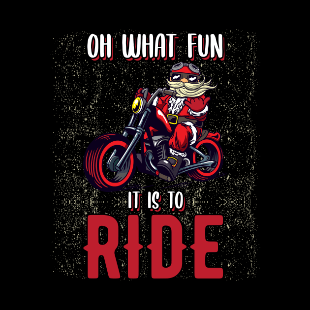 Christmas Biker Santa Claus Motorcycle by MGO Design