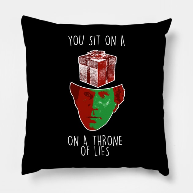 Throne Of Lies Elf Quote Christmas Knit Pillow by Angel arts