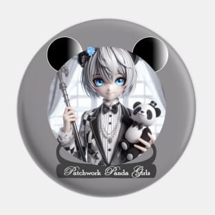 Patchwork Panda Girls Pin