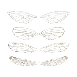 Insect Wings Silver - Butterfly, Moth, Cicada, and Dragonfly T-Shirt