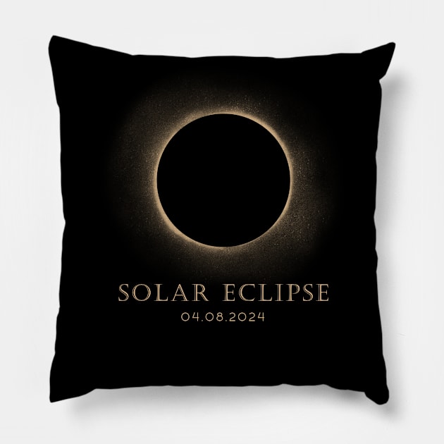 Solar Eclipse 04.08.2024 Pillow by TLSDesigns