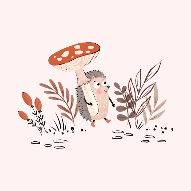 Cute Hedgehog on a walk by Elena Amo