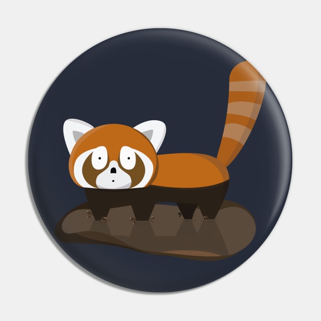 Dirty Lesser Panda Pin by degdesign