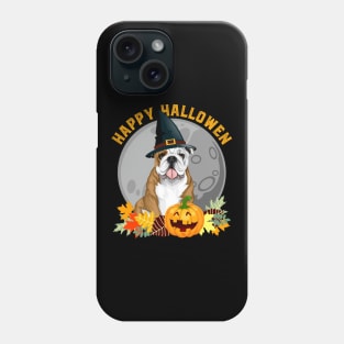 Happy Halloween Bulldog and Pumpkin Phone Case