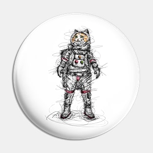 Scribble cat in space Pin