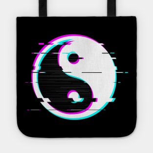 yin yang glitch Tote