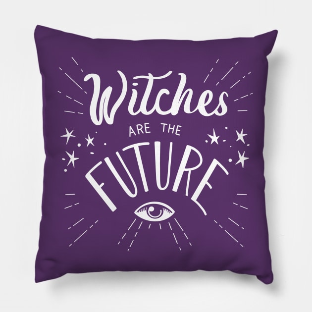 Witches are the Future on front + WW logo on back Pillow by The Witch Wave