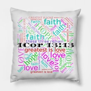 The Greatest is Love in White Pillow