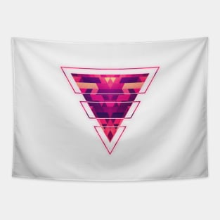 Abstract Symertric geometric triangle texture pattern design in diabolic magnet future red Tapestry