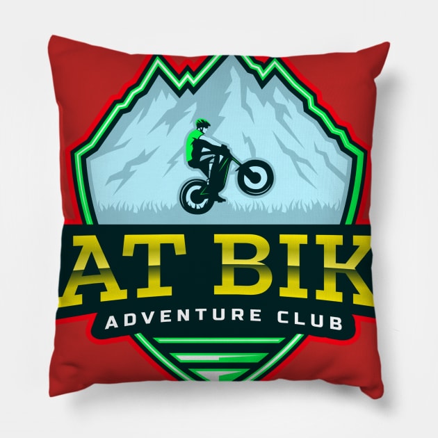 Fat Bike Adventure Club Pillow by With Pedals