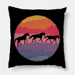 Running horses orb Pillow