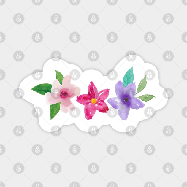 watercolor flowers Magnet by Serotonin