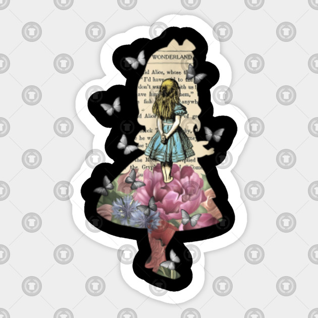 Alice In Wonderland Magical Garden Vintage Book Book Sticker