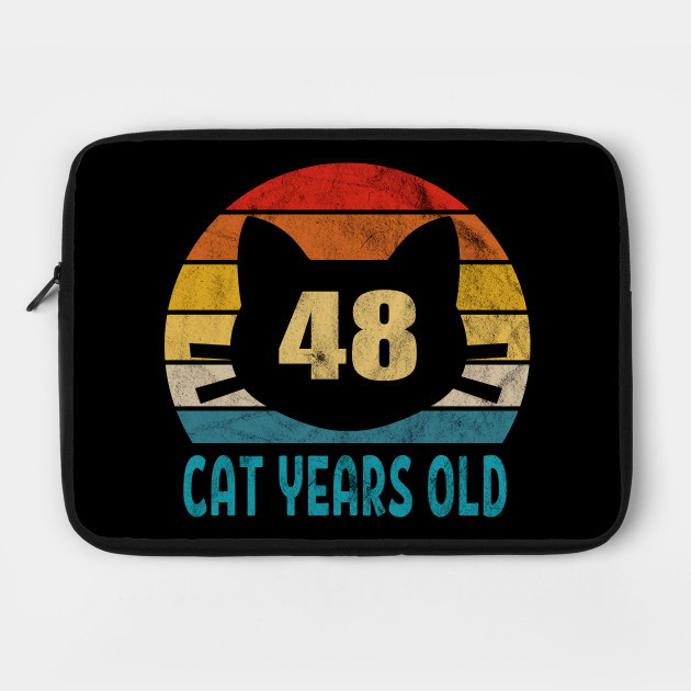 48 Cat Years Old Retro Style 8th Birthday Gift Cat Lovers Tumblr