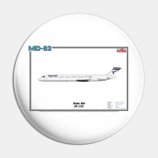 McDonnell Douglas MD-82 - Iran Air (Art Print) Pin