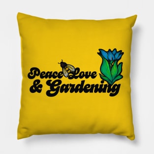 Peace Love & Gardening Bee Pillow