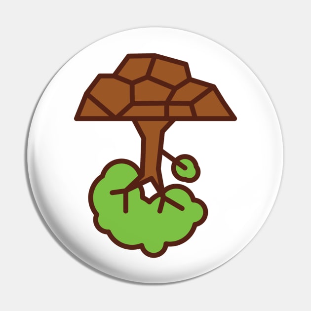 TreeFall Studios - Upside Down Tree Logo Pin by TreeFallStudios