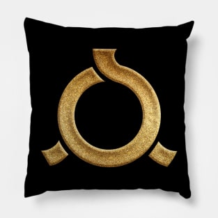 Fukushima Prefecture Symbol in Gold Faux Pillow