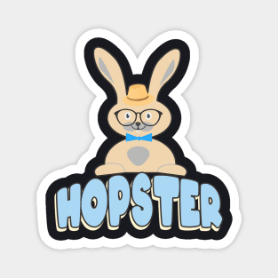 Funny Hipster Bunny Magnet