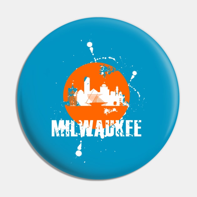 Milwaukee skyline Pin by DimDom