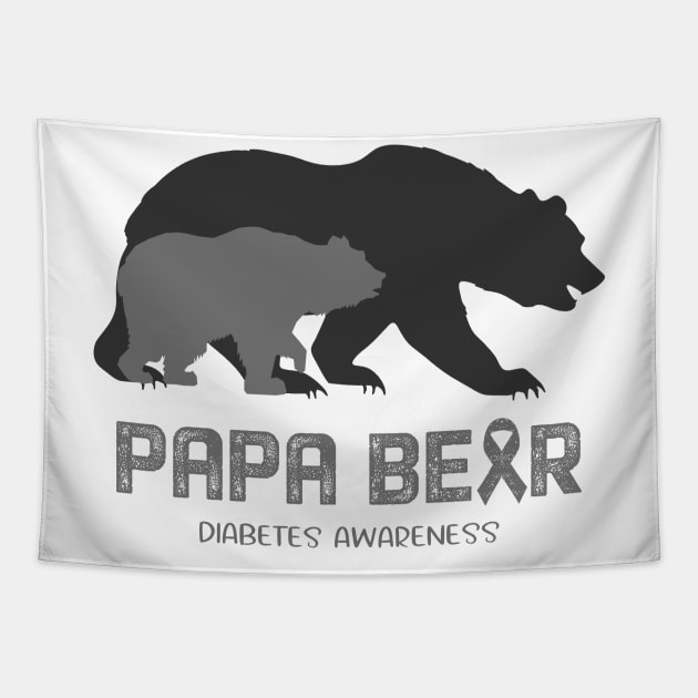 Papa Bear Diabetes Awareness Support Diabetes Warrior Gifts Tapestry by ThePassion99