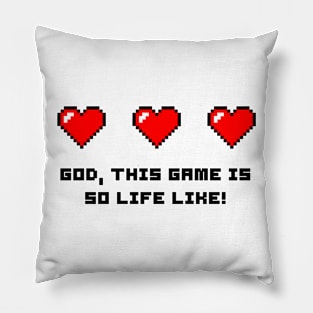 Gaming Funny Pixel Art Pillow