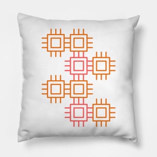 circuit grid Pillow