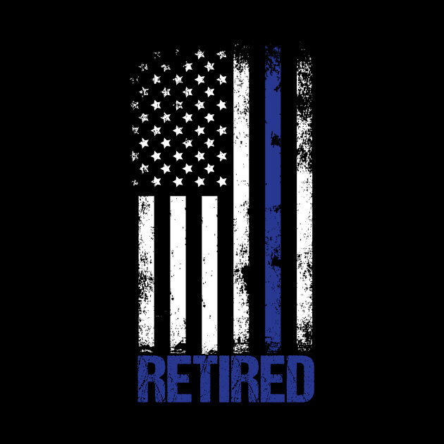 Retired Police Vintage Patriotic by RJCatch