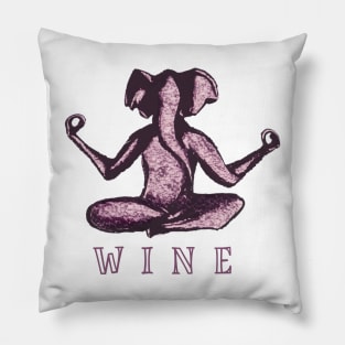 Wine Yoga Elephant Pillow