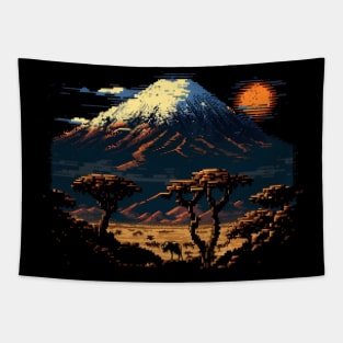 Mount Kilimanjaro Pixel Art Tapestry