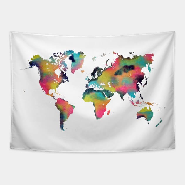 world map pastels Tapestry by JBJart