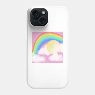 Pink Sky Rainbow and a MOON Phone Case