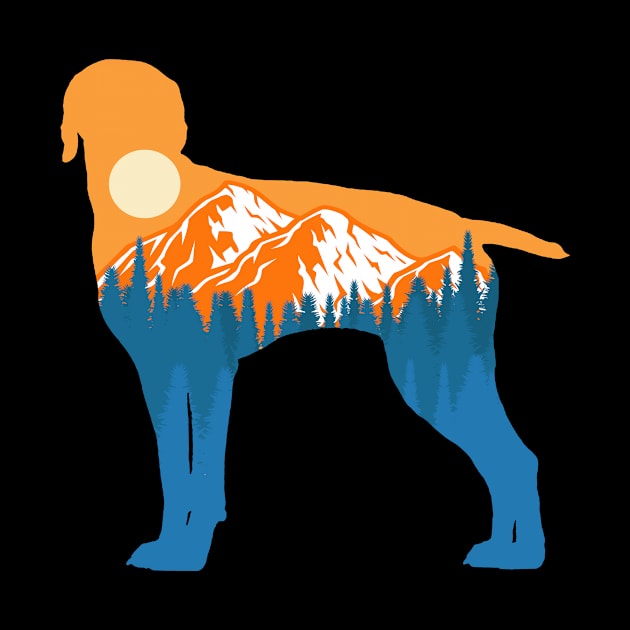 german shorthaired pointer Dog Silhouette Sunset Nature Mountain Gift by T-shirt verkaufen