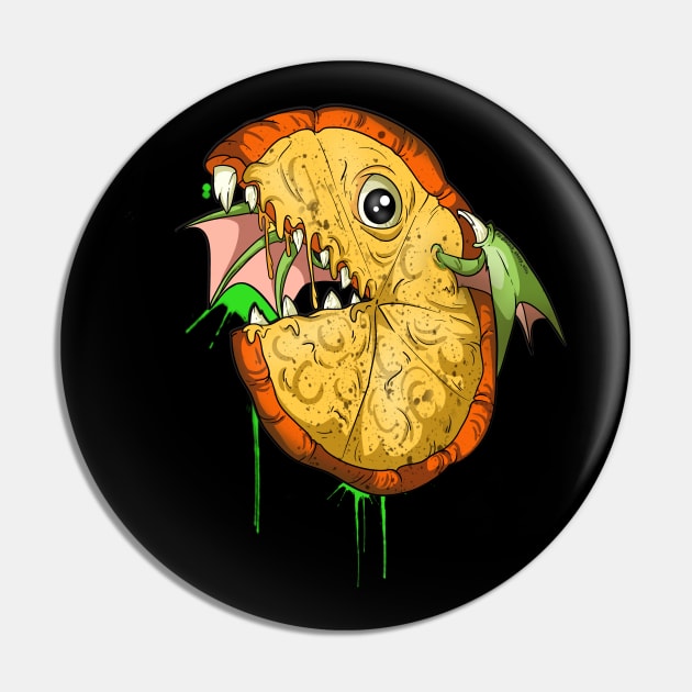 Scary Fish Food Pizza Pin by Trendy Black Sheep