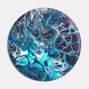 Blues acrylic paint pour mixed media Pin