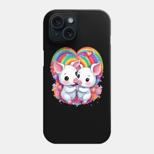 Love Rainbow Baby Pig Phone Case