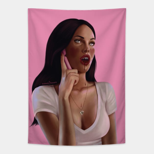 Jennifer’s Body Check Tapestry by thelamehuman