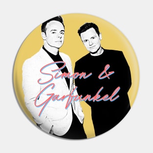 Simon & Garfunkel / Ant & Dec 80s Style Parody Design Pin