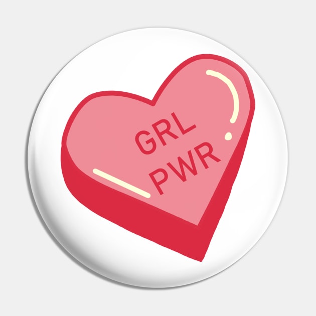 Girl Power Heart Candy Pin by KathrinLegg