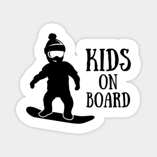 kids on snowboard Magnet