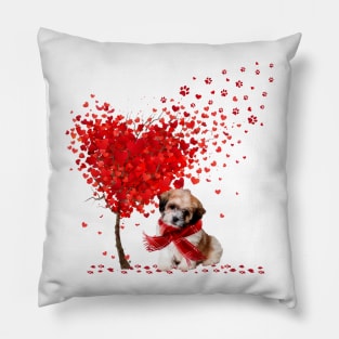 Happy Valentine's Day Heart Tree Love Shichon Pillow