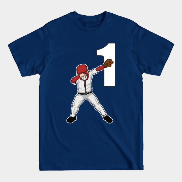 Disover Dabbing Baseball Player Catcher Pitcher Baseballer Number 1 Athlete Sports League Athletic Team - Baseball - T-Shirt