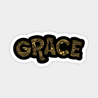 God's grace. Doodle illustration. Magnet