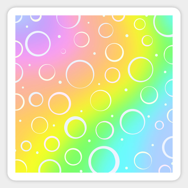 Rainbow Gradient Design With White Circles Rainbow Gradient