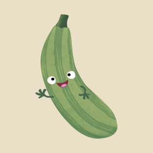 Cute zucchini happy cartoon illustration T-Shirt