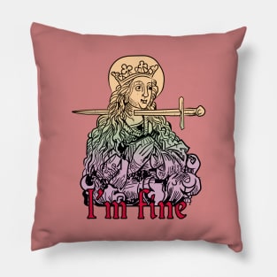 I'm fine - classical art meme, color Pillow