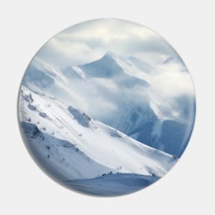 Winter Mountains Serene Landscape Pin