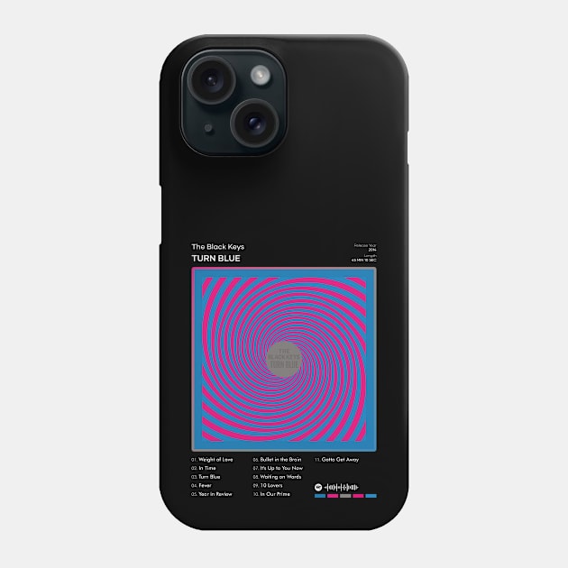 The Black Keys - Turn Blue Tracklist Album Phone Case by 80sRetro