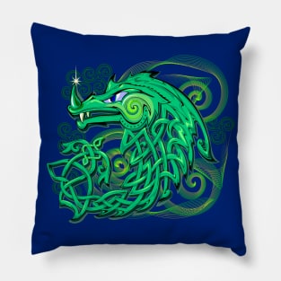 Fantasy green dragon Pillow