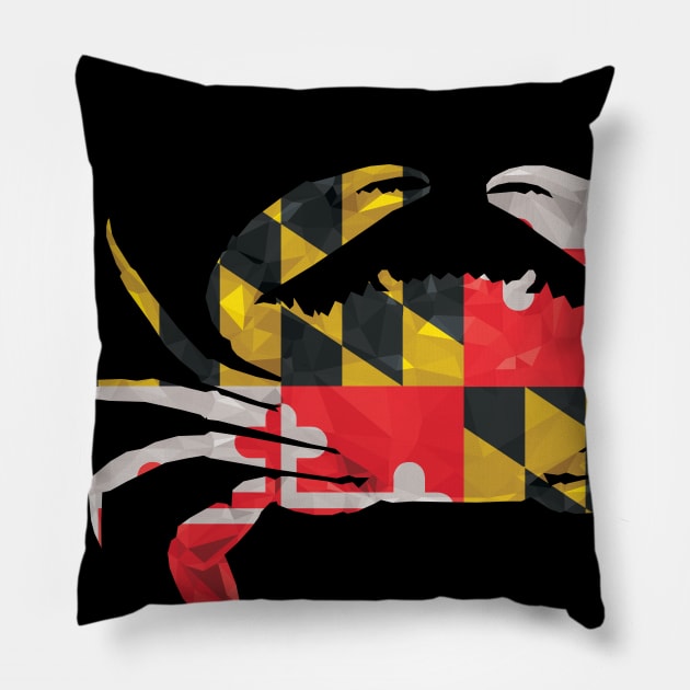 Geometric Maryland Flag Crab Pillow by polliadesign